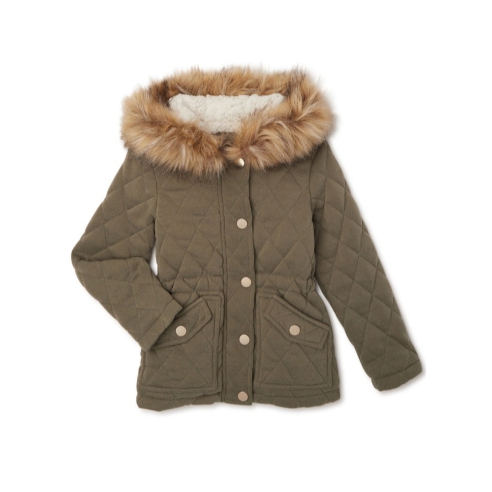 Girls Quilted Fleece Jacket